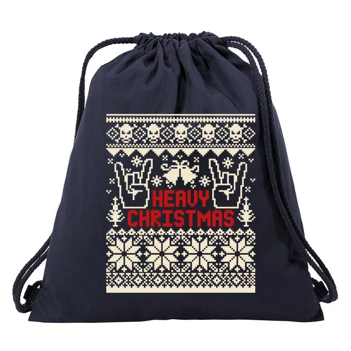 Rock Christmas Ugly Sweater Rocknroll Music Merry Christmas Gift Drawstring Bag