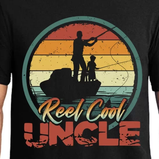 Reel Cool Uncle Cute Gift Fun Retro Fishing Family Gift Pajama Set