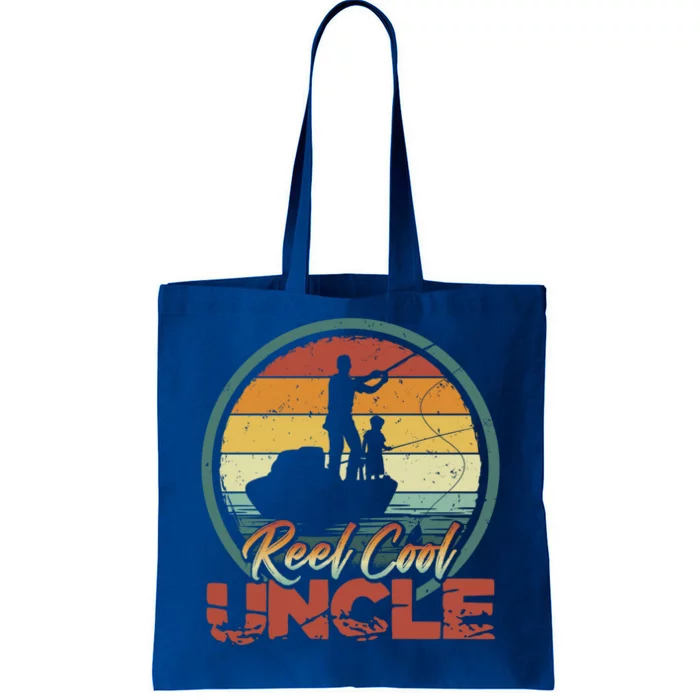 Reel Cool Uncle Cute Gift Fun Retro Fishing Family Gift Tote Bag