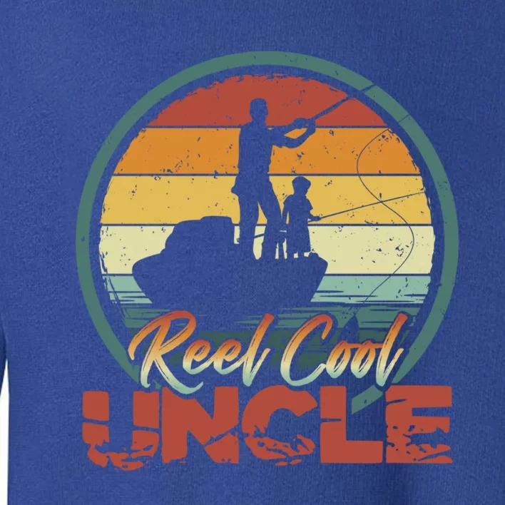 Reel Cool Uncle Cute Gift Fun Retro Fishing Family Gift Toddler Sweatshirt