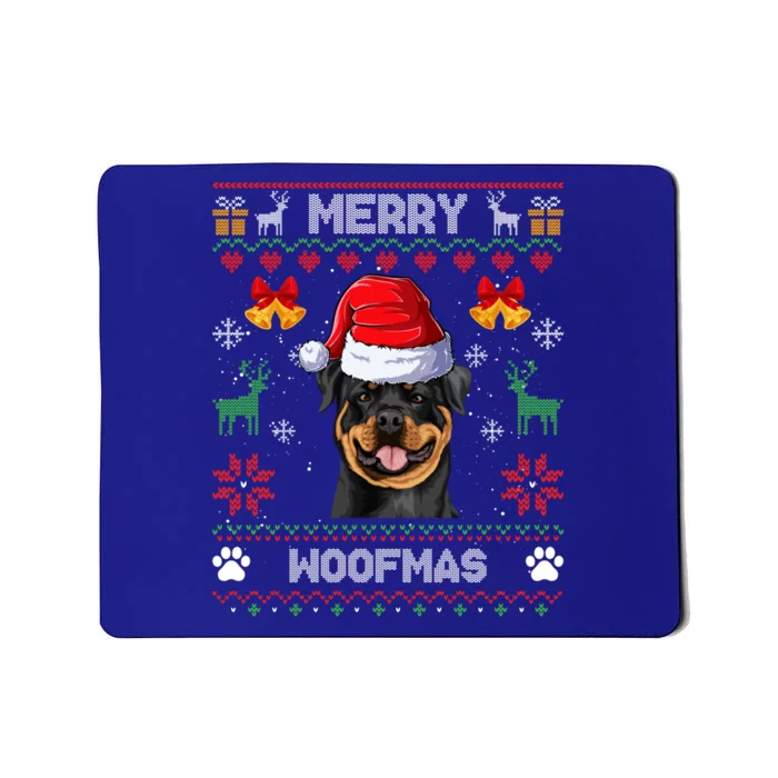 Rottweiler Christmas Ugly Sweater Rottweiler Tree Light Xmas Funny Gift Mousepad