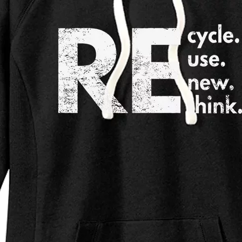 Re Cycle Use New Think Women's Fleece Hoodie