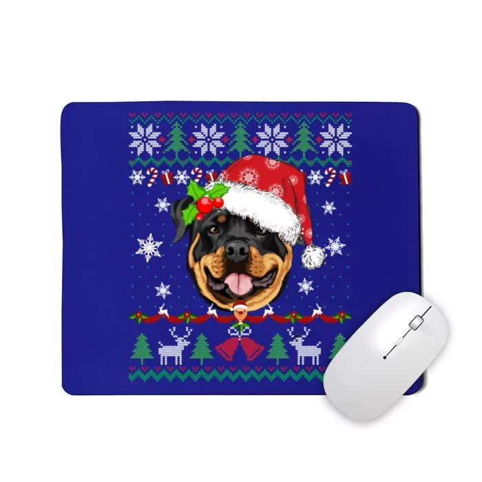 Rottweiler Christmas Ugly Sweater Rottweiler Tree Light Xmas Gift Mousepad