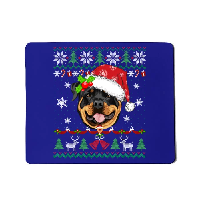 Rottweiler Christmas Ugly Sweater Rottweiler Tree Light Xmas Gift Mousepad