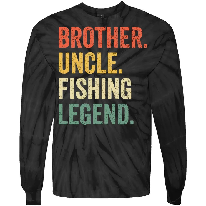 Reel Cool Uncle Fishing Daddy Fathers Day Dad Gift Tie-Dye Long Sleeve Shirt