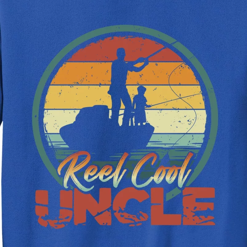 Reel Cool Uncle Gift Fun Retro Fishing Family Cute Gift Tall Sweatshirt