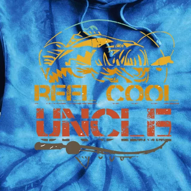 Reel Cool Uncle Fishing Daddy Fathers Day Dad Funny Gift Gift Tie Dye Hoodie