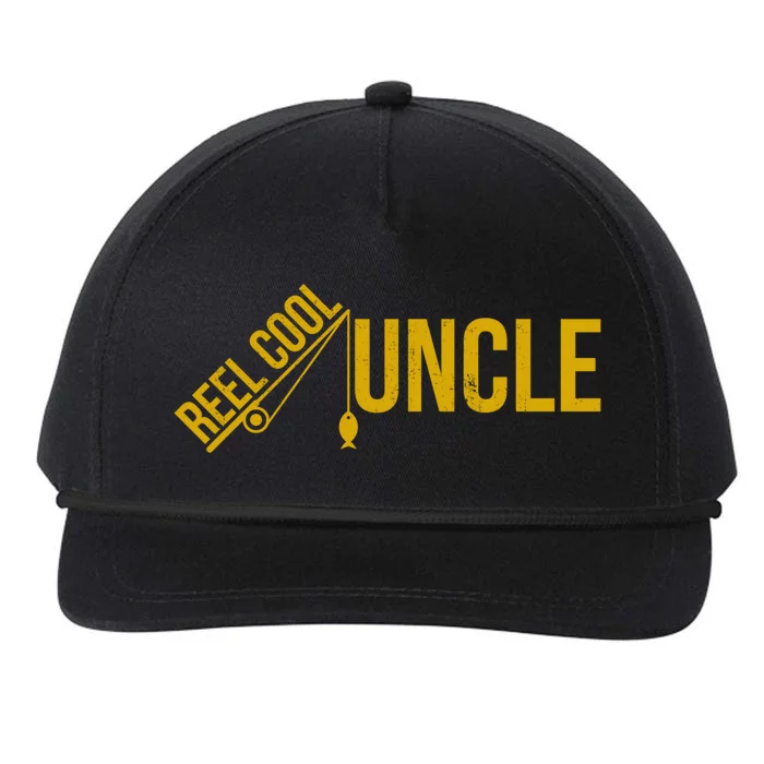 Reel Cool Uncle Funny Family Humor Fishing Pride Lover Cute Gift Snapback Five-Panel Rope Hat