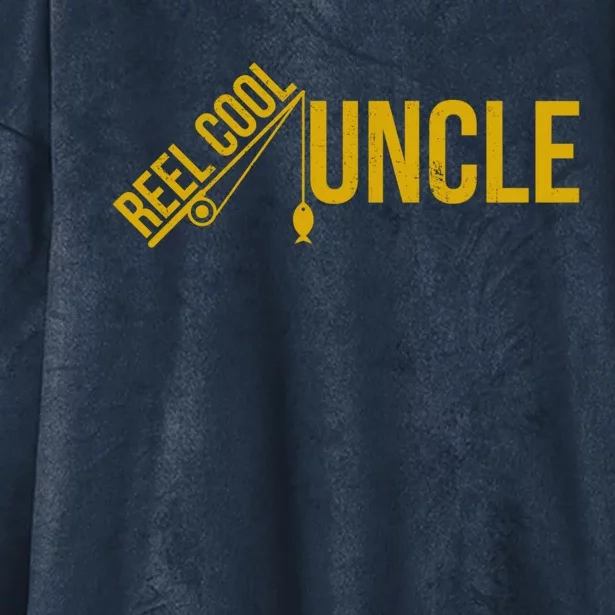 Reel Cool Uncle Funny Family Humor Fishing Pride Lover Cute Gift Hooded Wearable Blanket