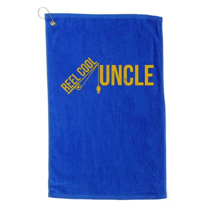 Reel Cool Uncle Funny Family Humor Fishing Pride Lover Cute Gift Platinum Collection Golf Towel