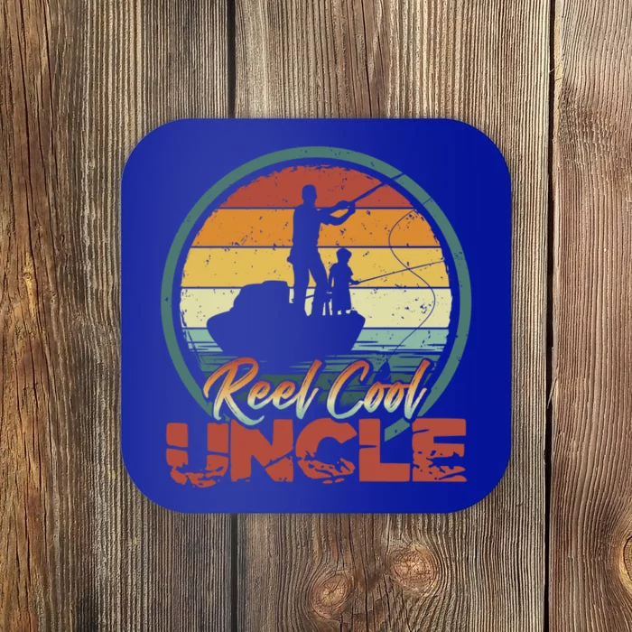 Reel Cool Uncle Gift Fun Retro Fishing Family Meaningful Gift Coaster