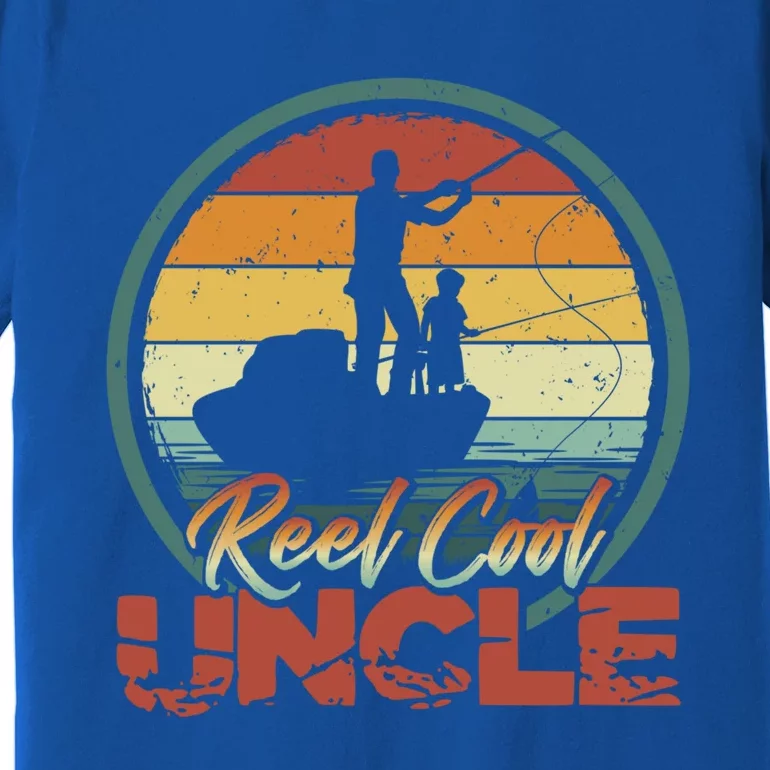 Reel Cool Uncle Gift Fun Retro Fishing Family Meaningful Gift Premium T-Shirt