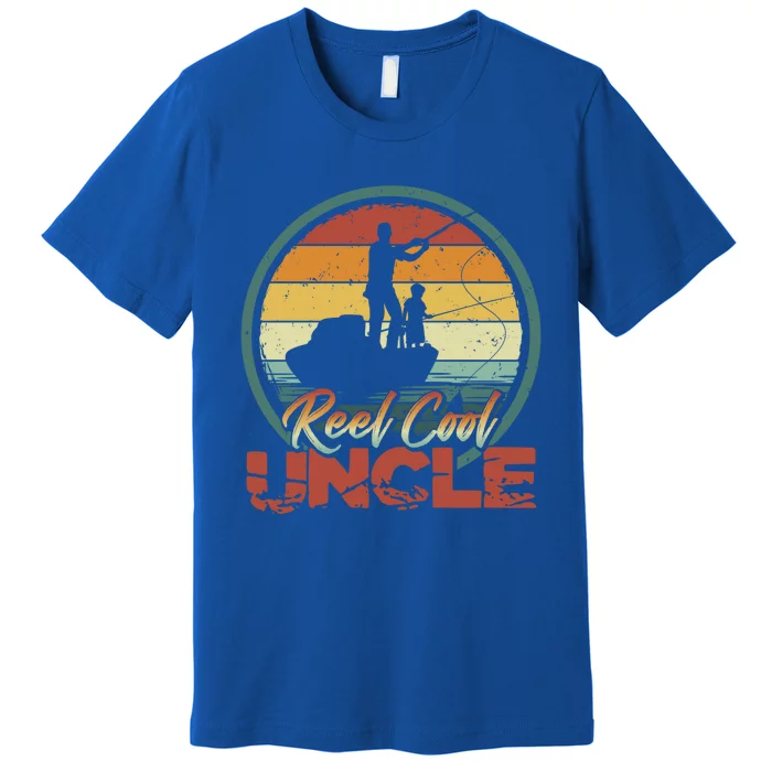 Reel Cool Uncle Gift Fun Retro Fishing Family Meaningful Gift Premium T-Shirt