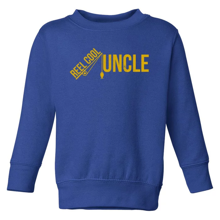 Reel Cool Uncle Funny Family Humor Fishing Pride Lover Gift Toddler Sweatshirt