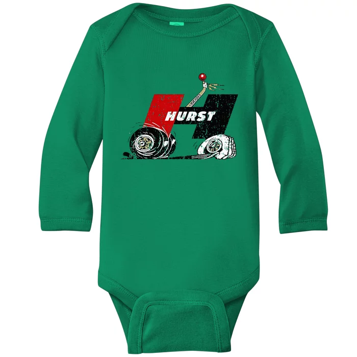 Retro Car Vintage Hurst Performance Meme Hand Engine Baby Long Sleeve Bodysuit