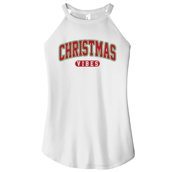 Retro Christmas Vibes Women’s Perfect Tri Rocker Tank