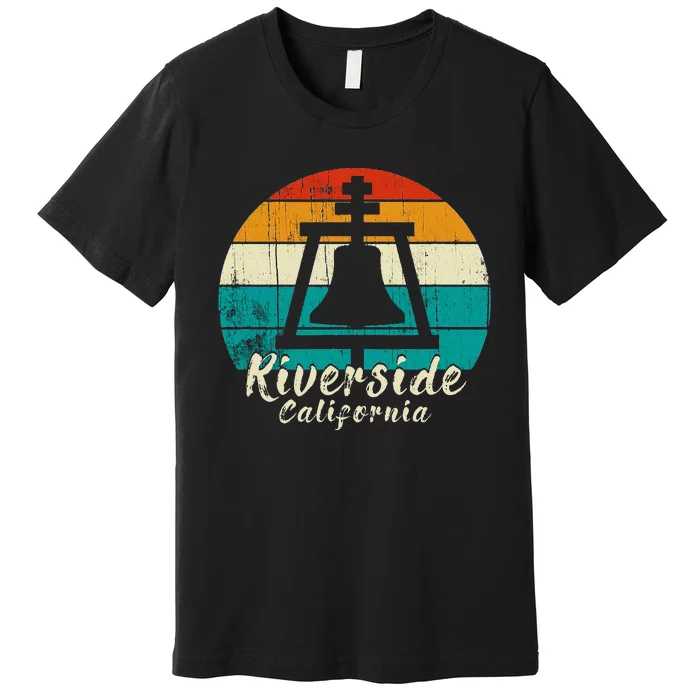 Riverside California Vintage Design With Sunset Premium T-Shirt