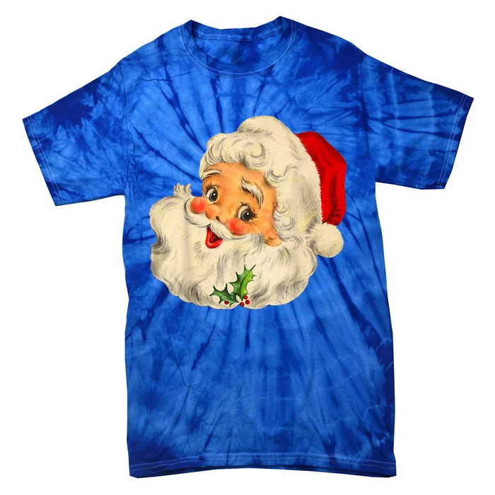 Retro Cool Vintage Christmas Santa Claus Face Great Gift Tie-Dye T-Shirt