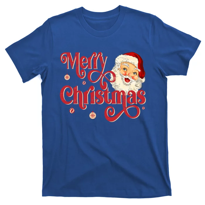 Retro Christmas Vintage Santa Merry Christmas Santa Face Gift T-Shirt