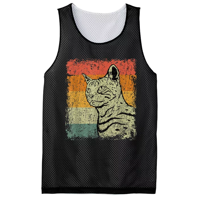 Retro Cats Vintage Bengal Cat Mesh Reversible Basketball Jersey Tank