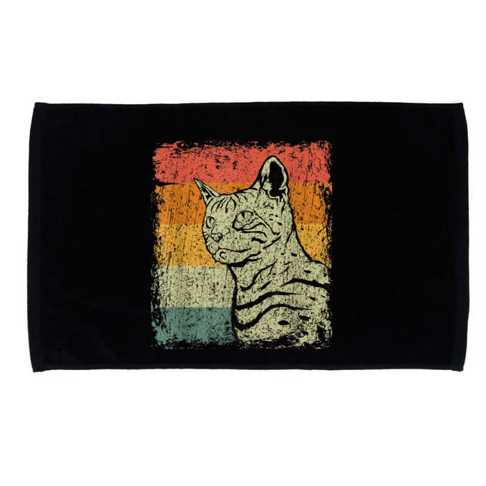 Retro Cats Vintage Bengal Cat Microfiber Hand Towel