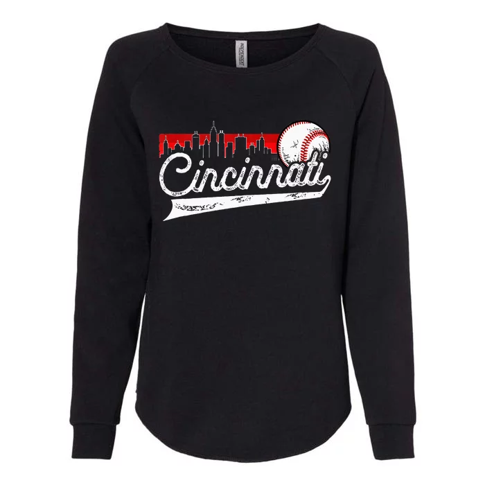 Retro Cincinnati Vintage Baseball Softball Lover Women Men Womens California Wash Sweatshirt