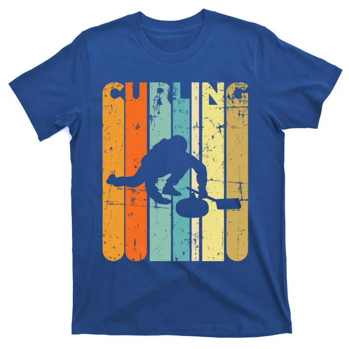 Retro Curlinggame Vintage Ice Curling Sport Quote Curling Gift T-Shirt