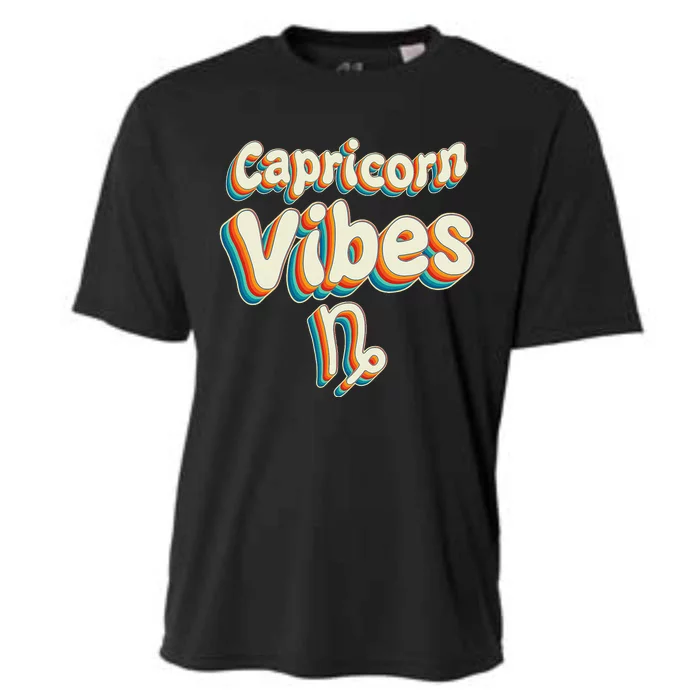 Retro Capricorn Vibes Capricorn Zodiac Birthday Decorations Cooling Performance Crew T-Shirt