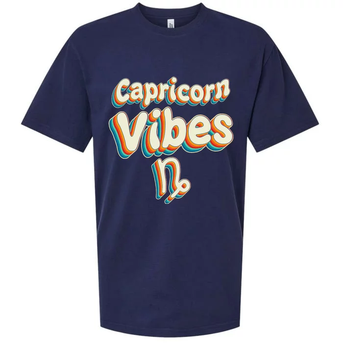 Retro Capricorn Vibes Capricorn Zodiac Birthday Decorations Sueded Cloud Jersey T-Shirt