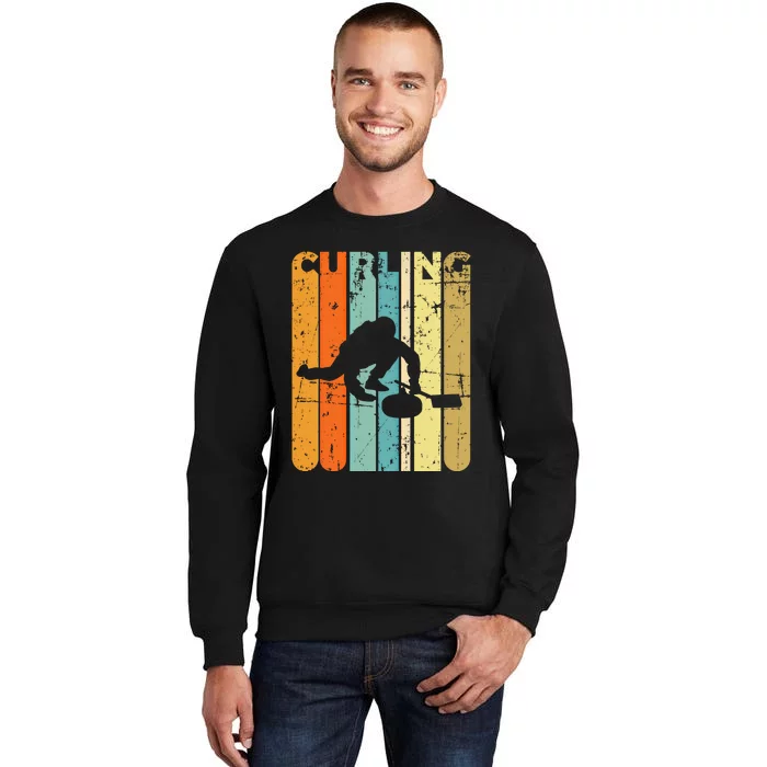 Retro Curlinggame Vintage Ice Curling Sport Quote Curling Gift Sweatshirt