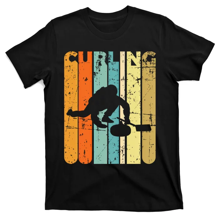 Retro Curlinggame Vintage Ice Curling Sport Quote Curling Gift T-Shirt