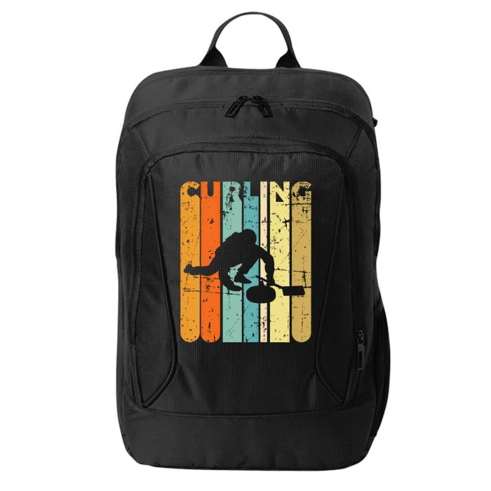 Retro Curlinggame Vintage Ice Curling Sport Quote Curling Gift City Backpack