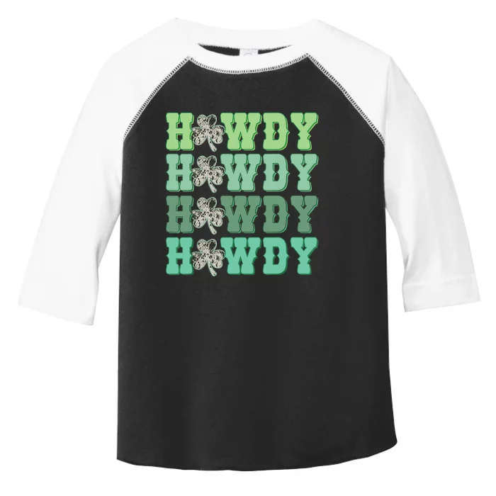 Retro Cowhide Western Howdy St Patricks Day Irish Shamrock Toddler Fine Jersey T-Shirt