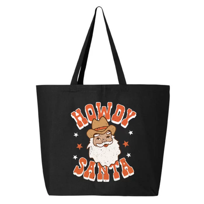 Retro Cute Western Christmas Howdy Santa Funny Xmas Costume 25L Jumbo Tote