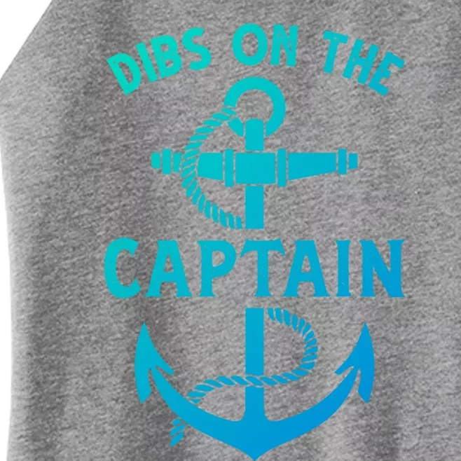 Retro Captain Wife Dibs On The Captain Funny Fishing Quote Gift Women’s Perfect Tri Rocker Tank