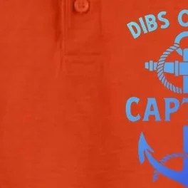 Retro Captain Wife Dibs On The Captain Funny Fishing Quote Gift Dry Zone Grid Performance Polo