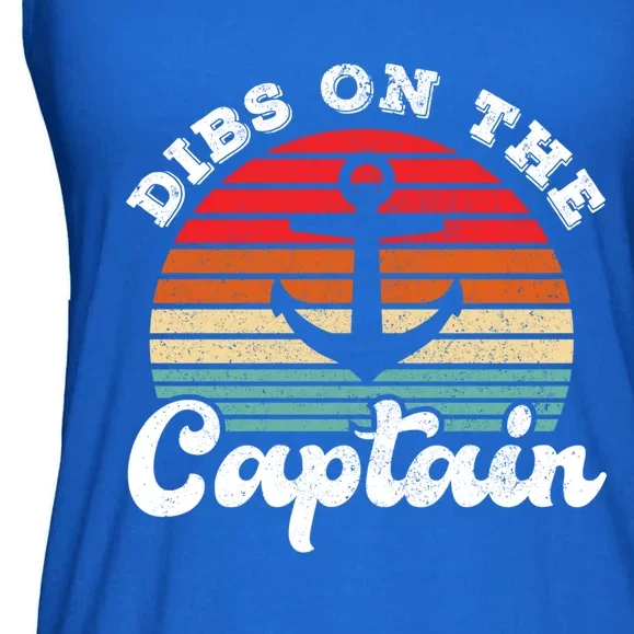 Retro Captain Wife Funny Dibs On The Captain Meaningful Gift Ladies Essential Flowy Tank