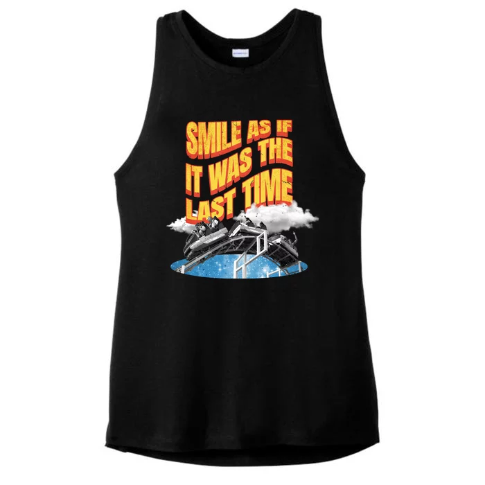 Roller Coaster Wagons In The Sky Ladies Tri-Blend Wicking Tank