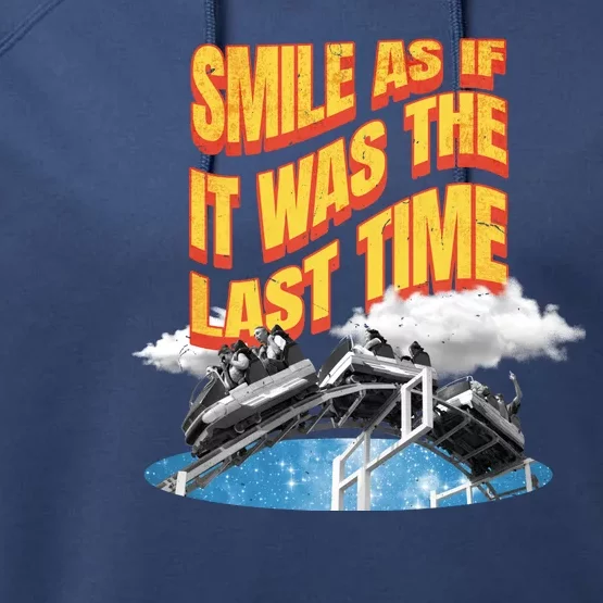 Roller Coaster Wagons In The Sky Performance Fleece Hoodie