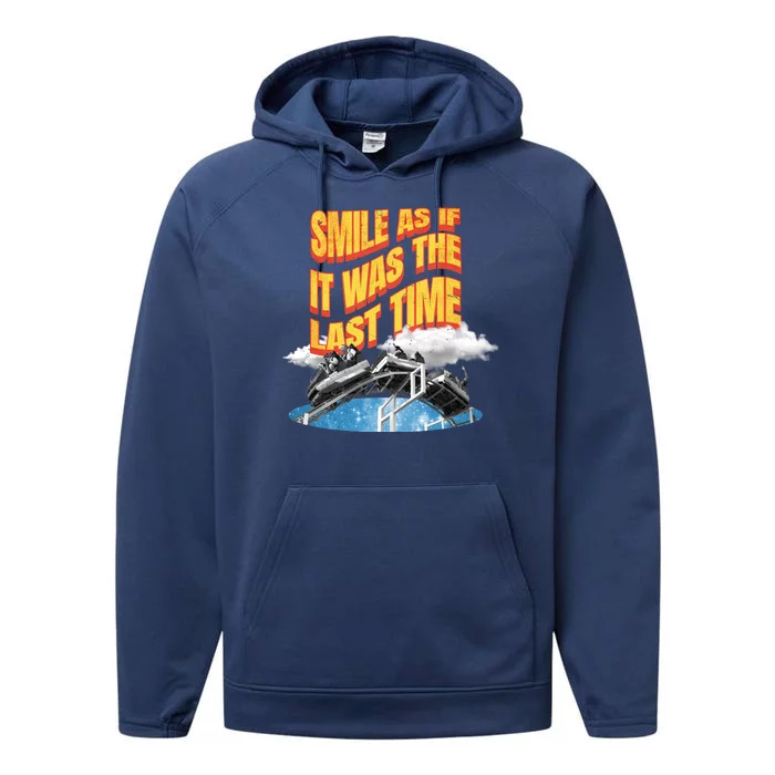 Roller Coaster Wagons In The Sky Performance Fleece Hoodie