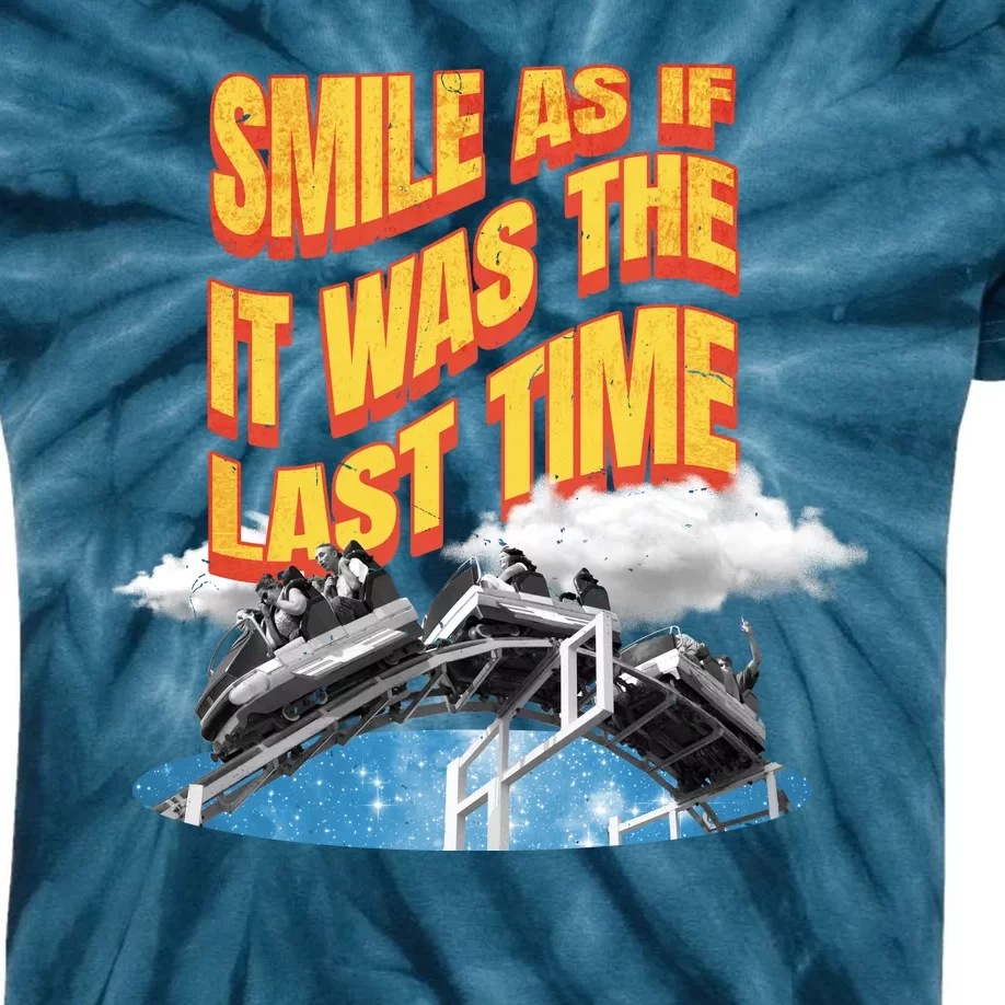 Roller Coaster Wagons In The Sky Kids Tie-Dye T-Shirt