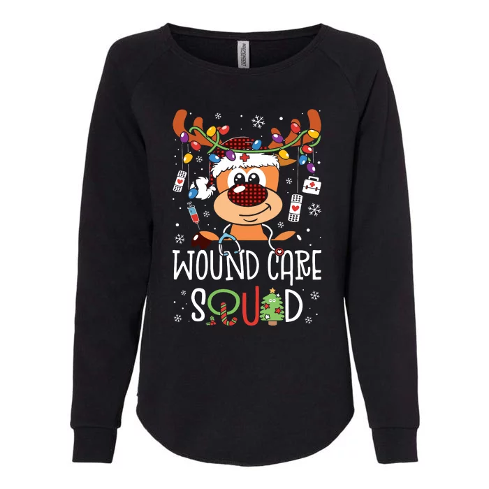 Reindeer Christmas Wound Care Squad Stethoscope Nurse Womens California Wash Sweatshirt