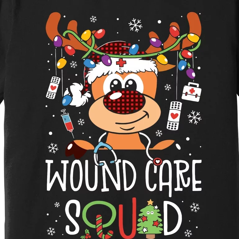 Reindeer Christmas Wound Care Squad Stethoscope Nurse Premium T-Shirt