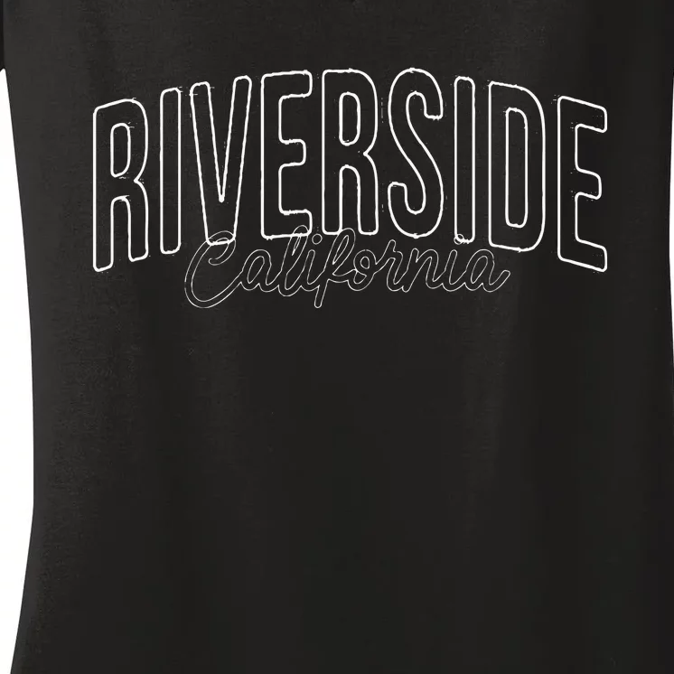 Riverside California wired city apparel Women's V-Neck T-Shirt