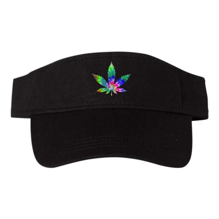 Retro Cannabis Weed Tie Dye Marijuana Smoke Weed Leaf Valucap Bio-Washed Visor