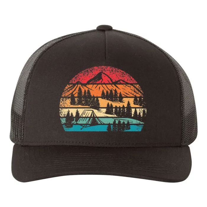 Retro Camping Wildlife Outdoor Nature Mountain Camper Hiking Yupoong Adult 5-Panel Trucker Hat