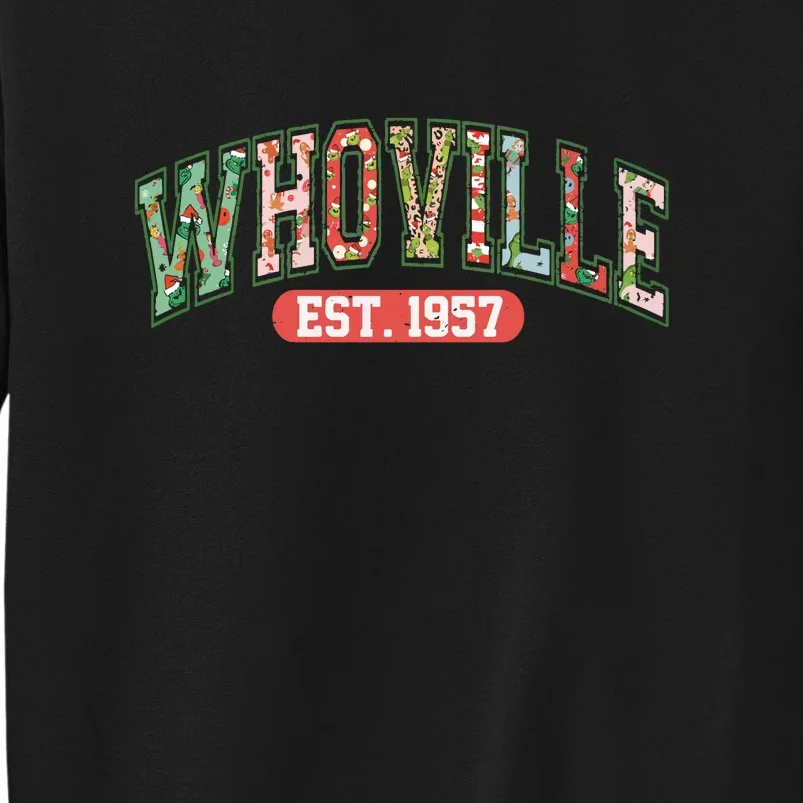 Retro Christmas Whoville Est 1957 Tall Sweatshirt