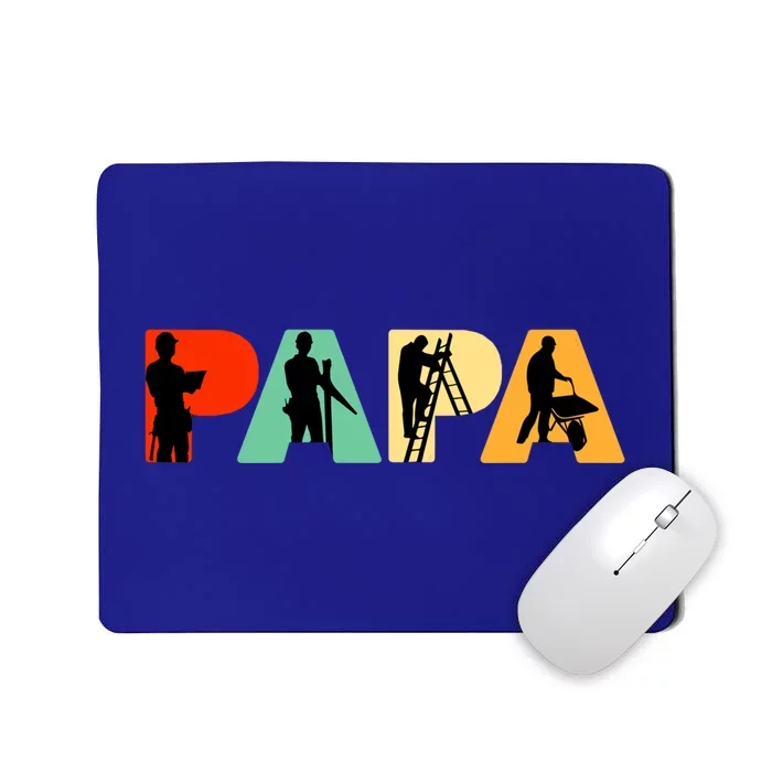 Retro Construction Worker Dad Proud Papa Gift Cool Gift Mousepad