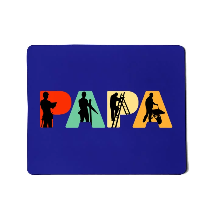 Retro Construction Worker Dad Proud Papa Gift Cool Gift Mousepad