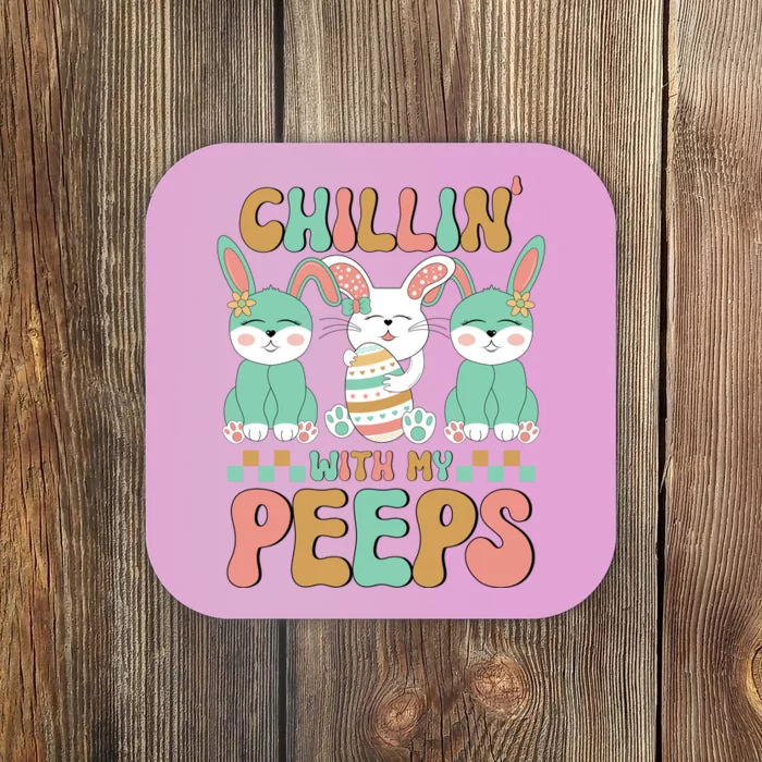 Retro Chillin With My Peeps Cute Candy Coaster